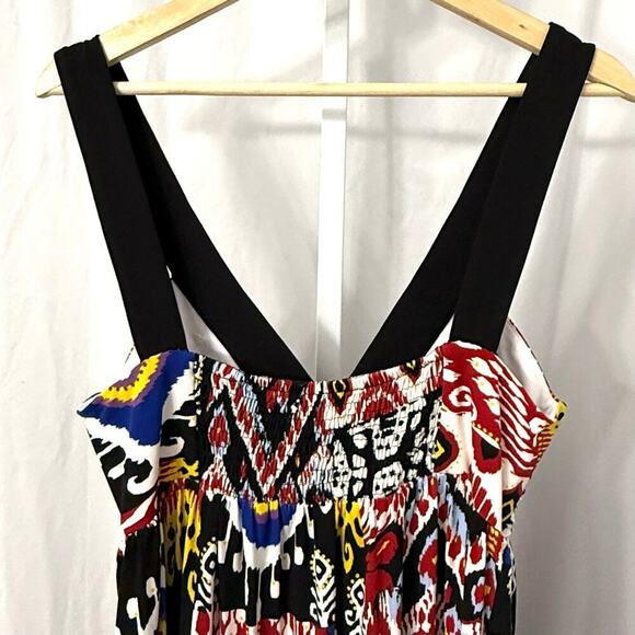 Muse Boston Proper Red Ikat Beaded Maxi Dress 10 - Picture 7 of 9